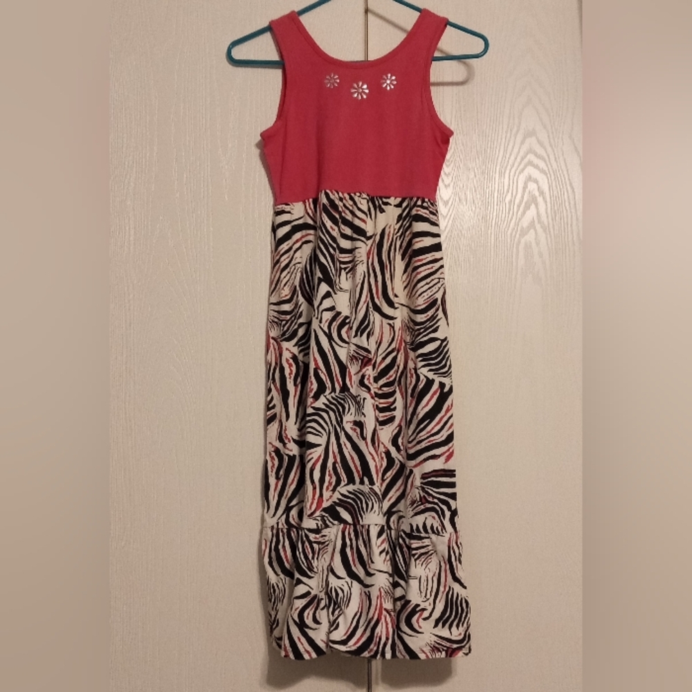 💥 Faded Glory Pink and Black Zebra Print Dress